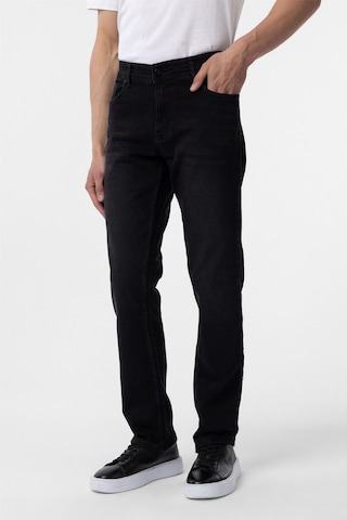 Süvari Siyah Regular Denim Pantolon-35075 Siyah