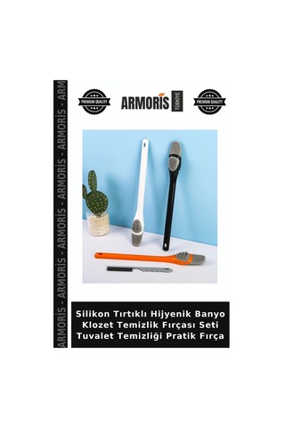 Silikon Tırtıklı Hijyenik Banyo Klozet Temizlik Fırçası Seti Tuvalet Temizliği Pratik Fırça Diğer
