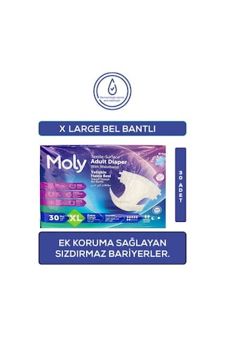 Moly Bel Bantlı Hasta Bezi 7 Damla XL 4 x 30'lu