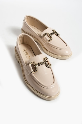 Jane Kadın Loafer Makosen Casual Toka Detay Günlük Ayakkabı BEJ RUGAN