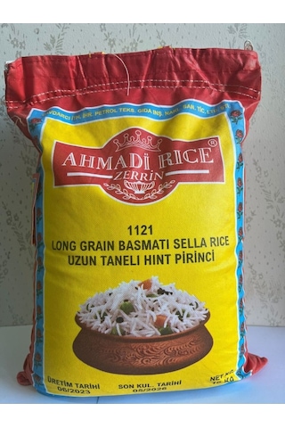 Ahmadi Zerrin Rice 1121 Uzun İri Taneli Basmati Hint Sella Pirinci 10 KG