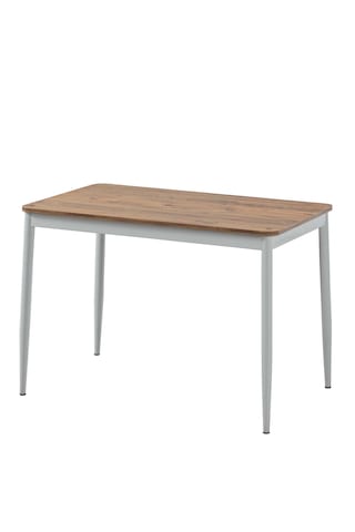 Sakura Sabit Mutfak Masası - Ahşap Desen - Metal Beyaz Ayak Ceviz