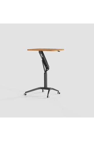 Karr Office D-FLEX-S Mobil Yükseklik Ayarlı Masa - Bambu Tabla - Siyah Ayak Bambu