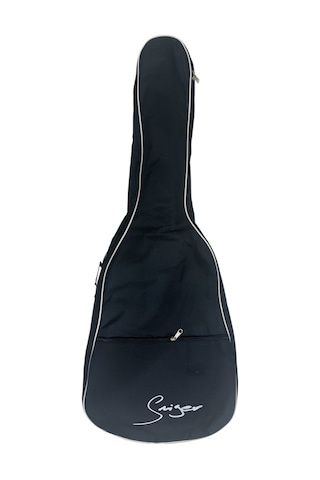 Smiger Akustik Gitar Kılıfı Pedli Beyaz Fitilli