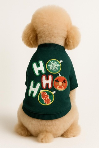 Gedyco Hohoho Zümrüt Küçük Irk Köpek Likralı Sweatshirt