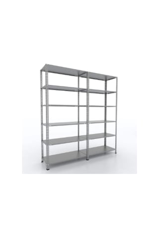 Mekoraf 43 X 93 2 Metre 6 Katlı Duble Raf Sistemi (2 Ünite ) Gri