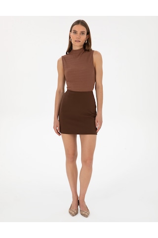 Pierre Cardin Kadın Koyu Kahverengi Etek Dokuma 50318251-vr084 Koyu Kahverengi