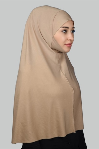 Hazır Türban Peçeli Pratik Eşarp Tesettür Nikaplı Hijab - Namaz Örtüsü Sufle 3xl - Koyu Bej Koyu Bej