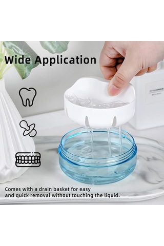 Hangfox Seyahat İçin Damlacık Önleyici Protez Kutu Seti - Temiz Ve Korumalı Saklama Kutusu, Taşınabilir Bakım Kabı