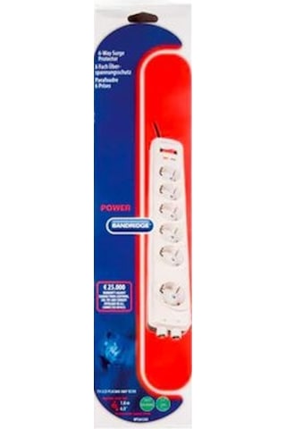 Bandridge BPC-6632 6'lı Akım Korumalı Priz Beyaz