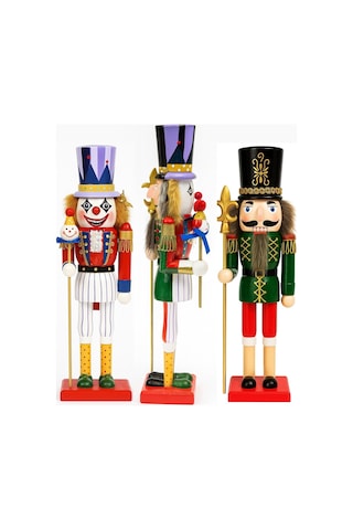 Beysüs Yılbaşı Çift Taraflı Joker & Asker Ahşap Fındıkkıran 38 Cm