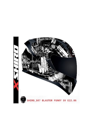 Shiro Fullface Blaster Fu Motosiklet Kaskı Kapalı Grafik