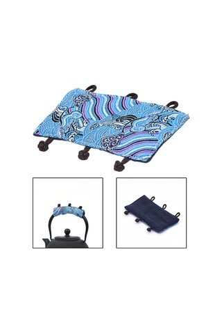 Homyl Çaydanlık Kolu Mat Kumaş Eldiven Kamp Seyahat Için Mavi Mavi Diğer