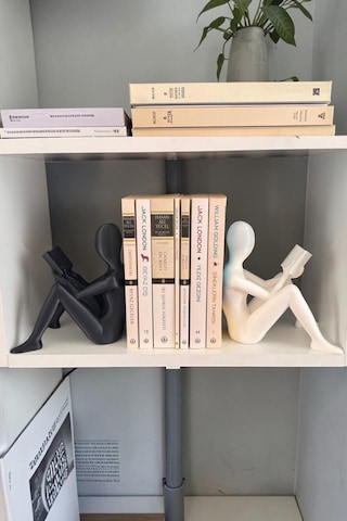 Büyük Boy Kitap Tutucu Desteği Ağır İkili Figür Biblo Seti 17 Cm