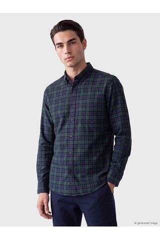 Lcwaıkıkı Classic Yeşil Regular Fit Ekose Gabardin Erkek Gömlek