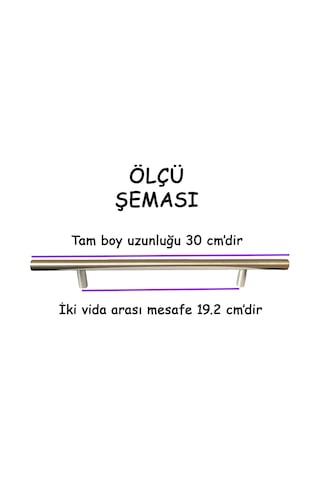 Boy Kulp İnox 192 Mm Kulp Mobilya Mutfak Dolabı Çekmece Dolap Kapak Kulpu Kulbu Metal Kulpları Bej