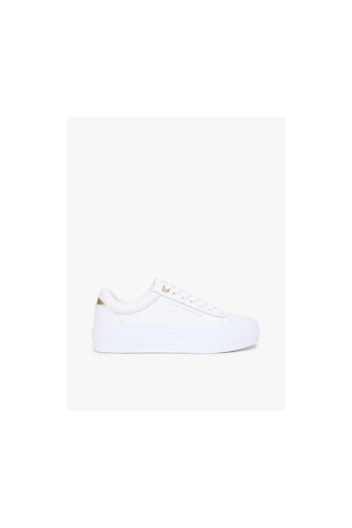 Tommy Hilfiger Kadın Th Foxing Platform Detaylı Deri Sneaker-13288 Beyaz