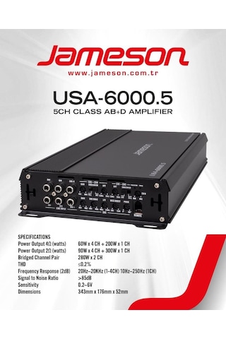 Jameson Amfi Ses Ve Bass 5 Kanal 6000w 4x60 1x200rms