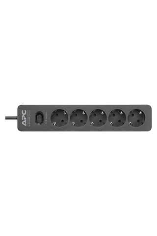 Schneider Apc Pme5b-gr 918 Joule Anahtarlı 5'li 1.5 M Akım Korumalı Priz, Siyah