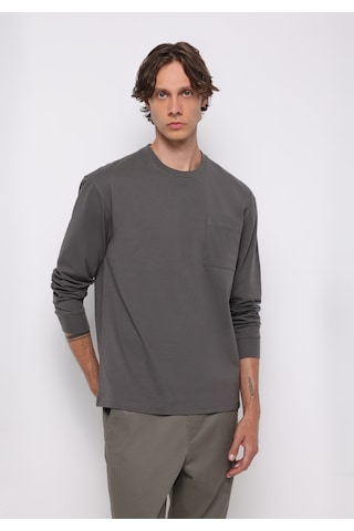 Colins Comfort Fit Yuvarlak Yaka Düz Erkek Gri Uzun Kol Tişört Cl1076435 Q1.v1 Dgr Koyu Gri