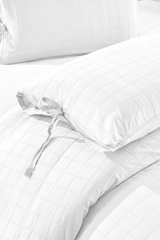 Rocco %100 Pamuk Nakışlı Parça Boyama Nevresim Takımı Beyaz Antrasit