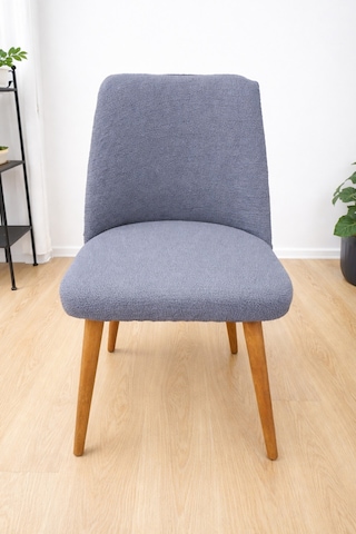 Mutfak Sandalye Kılıfı-büyük Oval Likral Kum Desen Yıkanabilir Lastikli Sandalye Örtüsü Chair Cover Antrasit