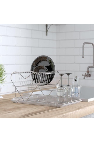 İki Katlı Metal Tabaklık - Bulaşıklık