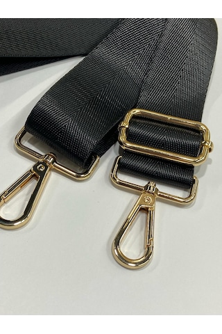 Çanta Sapı / Polyester Gold Detaylı Çanta Sapı - Siyah Siyah