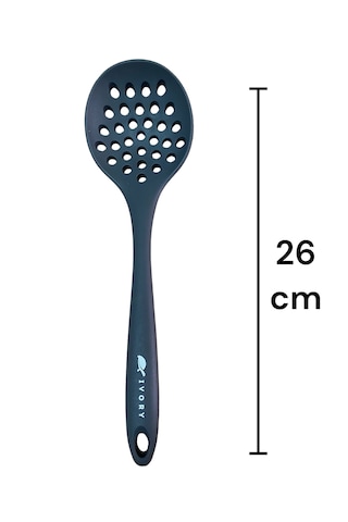 Silikon Kevgir Kepçe Seti 5prç 28cm/22cm/20cm Gri