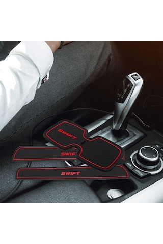 Ulzyvf Yuvası Siyah Paspasları Oluk Minderi Lateks Kırmızı Kauçuk Kapısı İç Bardak Araba - Br Kırmızı - Siyah