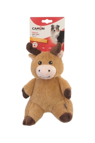 Camon Gıcırtılı Polyester Ren Geyiği Ve Kunduz Karakterli Köpek Oyuncağı 22 Cm