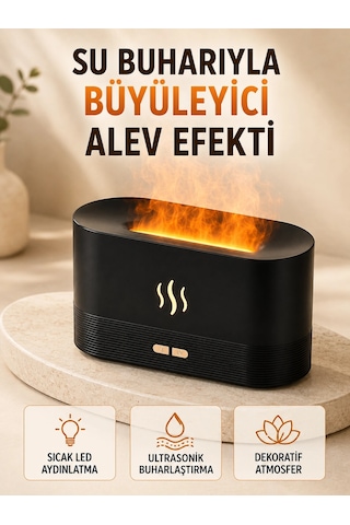 Mey Najmaddin Led Alev Efektli Hava Nemlendirici 9 12 Saat Kullanımlı Aroma Difüzörü Najmaddin