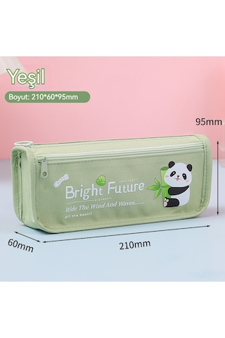 Aurora Büyükkapasiteli Kalemçantası, Sevimli Ve Kire Dayanıklıkrtasiye Çantası Yeşil