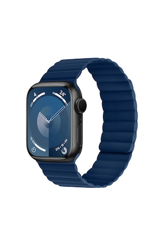 Watch 10 46mm Kordon Raptic Magnetik Tak Çıkar Silikon Strap Kayış Lacivert