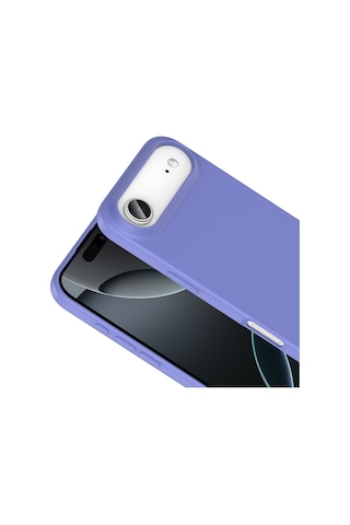 Adige Apple Uyumlu iPhone 17 Air Kılıf Mara Lansman Soft Silikon İçi Kadife Lila