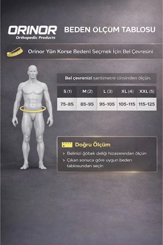 Orinor Yün Karın Korsesi Giydirmeli Bel Beden Seçenekli Bej
