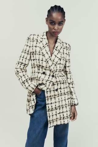 Zara Dokulu Uzun Kareli Blazer 2218/623 Çok Renkli