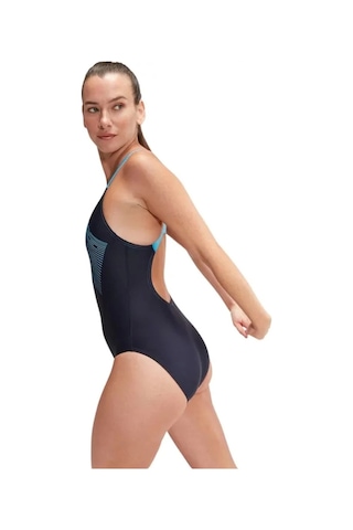 Speedo Medley Logo Kadın Yüzücü Mayosu Lacivert-turkuaz Lacivert