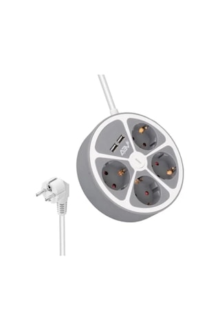 4 Prizli Anahtarlı Grup Priz - 2 Usb, 1.5 Metre 0