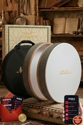 Midex Br-810 Kaliteli Bendir Def Akort Ayarlı El Tutma Oyuklu Çantalı
