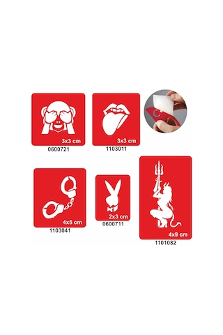 Şeytan Azapta 5 Li Set Geçici Dövme Kına Şablonu