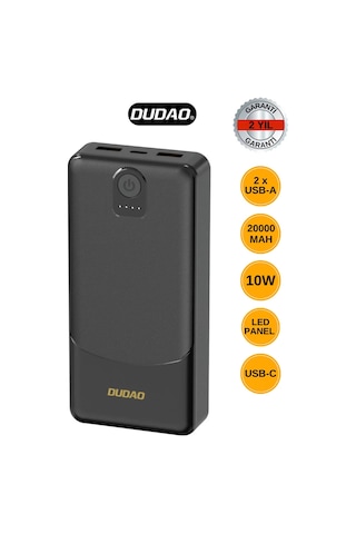 Powerbank Dudao K10pro 2.4a 20000mah 2 X Usb-a - Siyah 4741 Altın - Dore