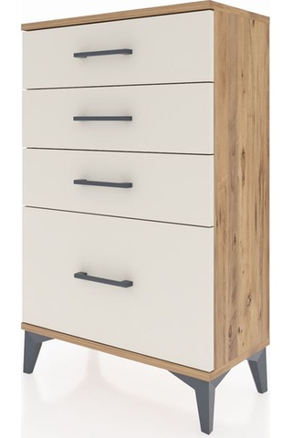 Arges Komodin 4 Çekmeceli 60x30x96 Çam-aytaşı Çam