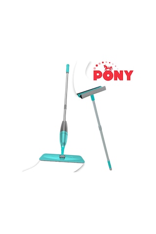 Pony Süper Sprey Mop Paspas Teleskopik Saplı Cam Sileceği Yeşil 2'li