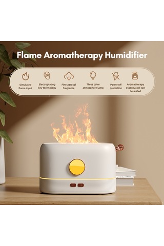 Hangfox Jf801 Yeşil Aroma Ütücü - Simülasyon Alev Efekti, 3 Renk Ambiyans Lambası, Ultrasonik Atomizasyon, Otomatik Kapanma, Usb Besleme