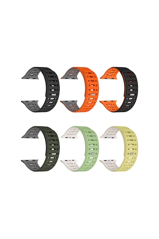 Teknodur Watch 10 42mm Uyumlu Krd-124 Silikon Kordon Strap Kayış-siyah-gri