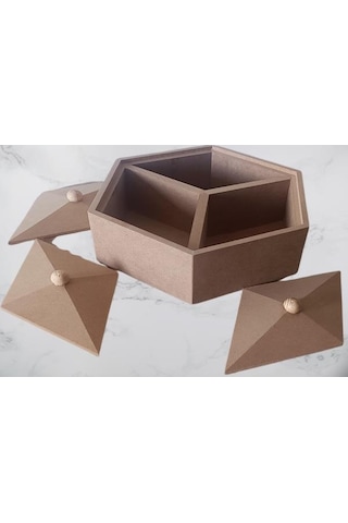 1448bng90251hobi Adn Piramit Kutu Dekoratif Ahşap Mdf Ham Cnc Kesim El Yapım