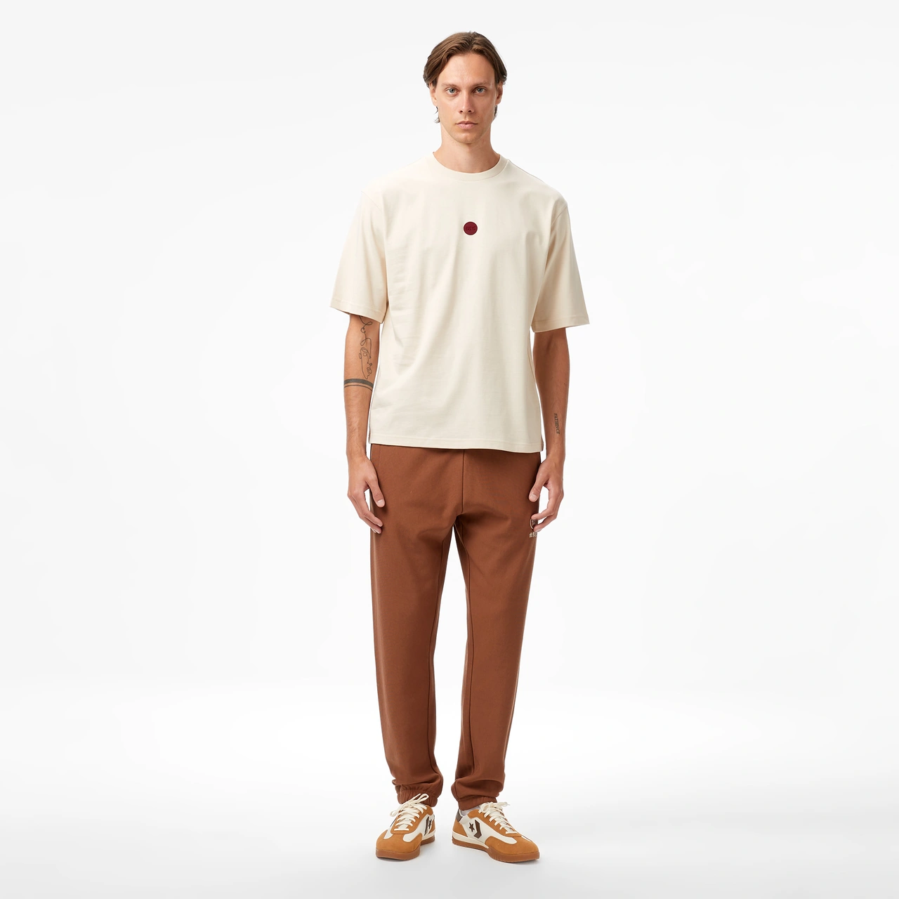 United4 Unıted4 Classic Erkek Krem T-shirt Fake Krem