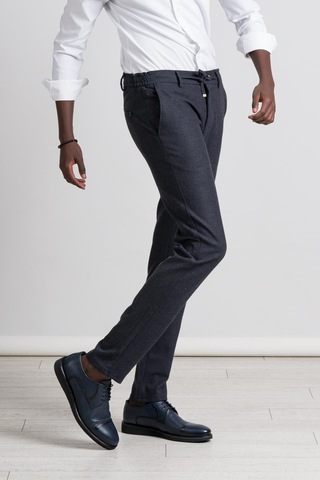 Perpant Slimfit Bitik Kareli Beli Lastikli Ve İplikli Kışlık Kumaş Jogger Pantolon 001