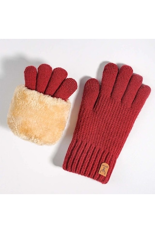 Elmpaly Koyu Gri Tek Ebat Kışlık Termal Eldiven - Dokunmatik Uyumlu, Fermuarlı Cep Koyu Gri